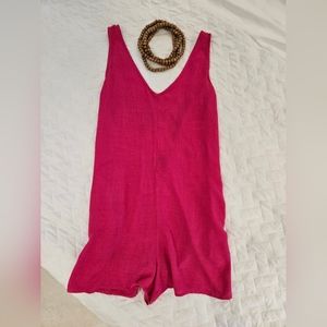 Short romper, size S, 100 % rayon, pink